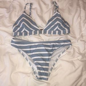 Striped Triangle Bikini Set